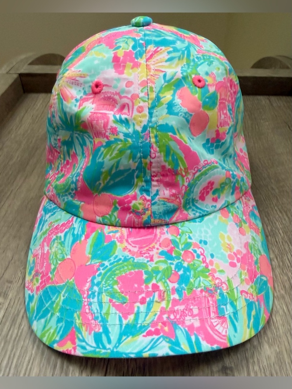 Lilly Pulitzer Bright Pink & Aqua Floral Cap